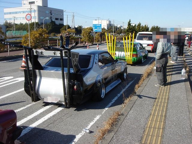 Nissan Skyline C210 with hatstand exhausts