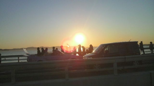 Sunrise meeting in Enoshima Yacht Harbor