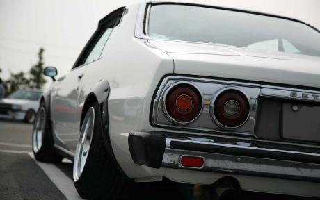 White kyusha styled Nissan Skyline Japan