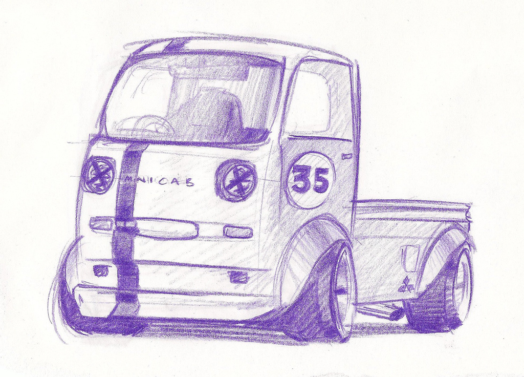 Bosozoku style artwork: Mitsubishi Minicab