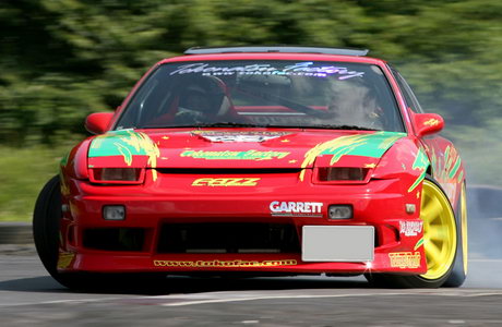 A Nissan 180SX driver participating in the MSC drift championship