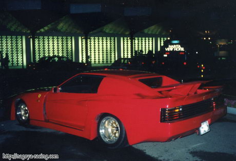 Unknown bosozoku styled car. Looks like a 80s Koenig Testarossa